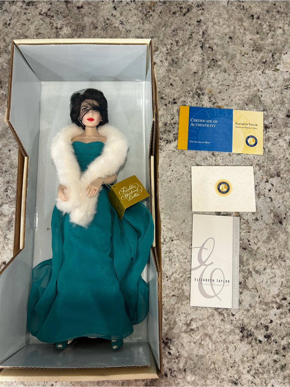 Franklin Mint Elizabeth Taylor Porcelain Doll